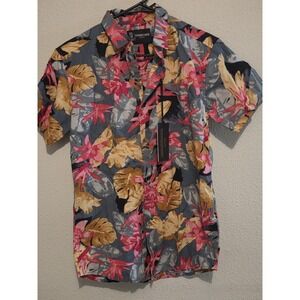 Straight Faded Boy's Hawaiian Shirt. Size XL Cotton Button Down. Tropical Floral